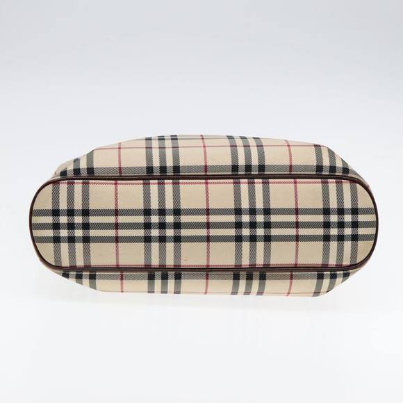 BURBERRY Nova Check Hand Bag Canvas Beige Silver Auth ep5413 - Picture 5 of 16